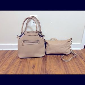 Wilsons Leather Tan Multifunction Tote and Cross Body 2 bags in one